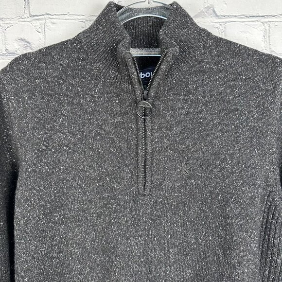 Barbour Men's Essential Tisbury Half Zip Lambswool Blend Sweater, Size Sm, Black - Picture 6 of 14